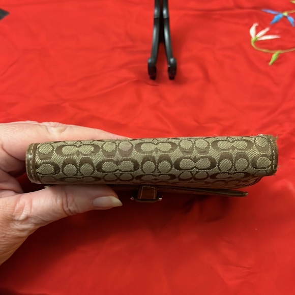 COACH tan and brown monogrammed wallet - Picture 10 of 11